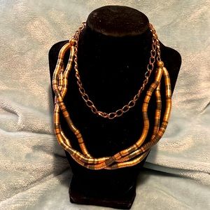 Vintage coppertone boho snake necklace unisex